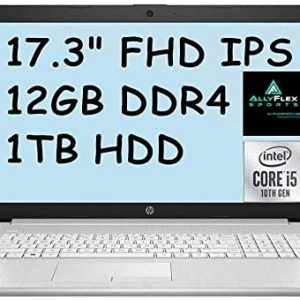2021 Newest Flagship HP 17 Laptop Computer 17.3″ FHD IPS, 10th Gen Intel Quad-Core i5-10210U(Beat i7-8550U), 12GB RAM, 1TB HDD, Backlit Keyboard, HDMI, WiFi, Webcam, DVDRW, Windows 10+AllyFlex MP