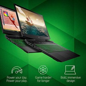 HP Pavilion Gaming 15-Inch Micro-EDGE Laptop, Intel Core i5-9300H Processor, NVIDIA GeForce GTX 1650 (4 GB), 8 GB SDRAM, 256 GB SSD, Windows 10 Home (15-dk0020nr, Shadow Black/Acid Green)