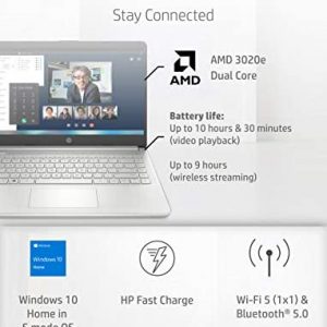 HP 14 Laptop, AMD 3020e, 4 GB RAM, 64 GB eMMC Storage, 14-inch HD Touchscreen, Windows 10 Home in S Mode, Long Battery Life, Microsoft 365, (14-fq0080nr, 2020)