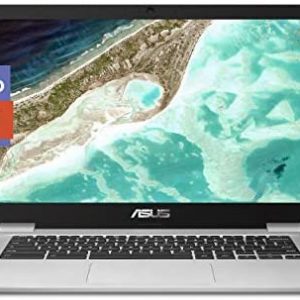 ASUS Chromebook Laptop- 14.0″ HD 180 Degree NanoEdge Display, Intel Dual Core Celeron N3350 Processor, 4GB RAM, 32GB eMMC Storage, USB Type-A and Type-C, Chrome OS- C423NA-DH02 Silver