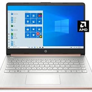 HP – 14-fq0030nr 14 Laptop, AMD 3020e, 4 GB RAM, 64 GB eMMC Storage, 14-inch HD Display, Windows 10 Home in S Mode, Long Battery Life, Microsoft 365, (14-fq0030nr, 2020) Pale Rose Gold