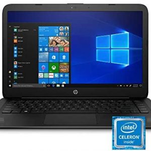 HP Stream 14-Inch Laptop, Intel Celeron N4000, 4 GB RAM, 64 GB eMMC, Windows 10 Home in S Mode (14-cb159nr, Jet Black)