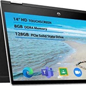 2020 Newest HP Pavilion x360 2-in-1 14″ Diagonal HD IPS Touchscreen Laptop Intel Core i3 8GB SDRAM 128GB SSD Ash Silver Keyboard Frame, Natural Silver, Windows 10 Pro | 32GB Tela USB Card