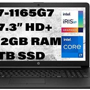 2021 Newest HP Flagship Business Laptop, 17.3″ HD+ Display, Intel Core i7-1165G7 Processor Up to 4.7 GHz, Intel Iris Xe Graphics, Webcam, HDMI, Jet Black, Win 10 + Oydisen Cloth (32GB RAM | 1TB SSD)