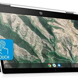 HP Chromebook x360 14-inch HD Touchscreen Laptop, Intel Celeron N4000, 4 GB RAM, 32 GB eMMC, Chrome (14b-ca0010nr, Ceramic White/Mineral Silver)