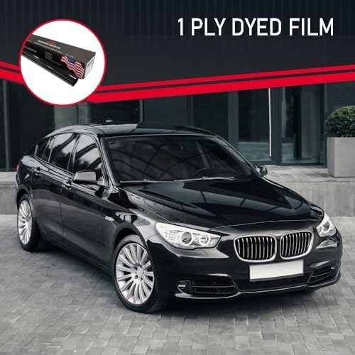 Window Tint Car Film 40"In x 100'Ft Standard Dyed Universal Black 1-Ply with 50% VLT- Privacy Window Tint for Home Blocks UV/IR Rays, Heat & Glare - Scratch Resistance, Self-Adhesive & Easy to Install - Product Image