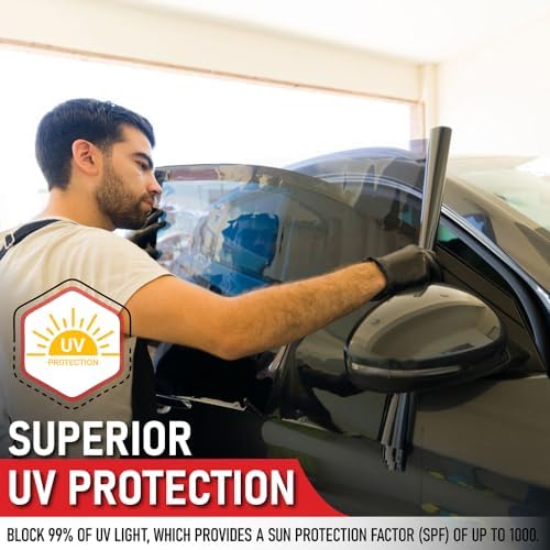 Window Tint Car Film 40"In x 100'Ft Standard Dyed Universal Black 1-Ply with 50% VLT- Privacy Window Tint for Home Blocks UV/IR Rays, Heat & Glare - Scratch Resistance, Self-Adhesive & Easy to Install - Product Image