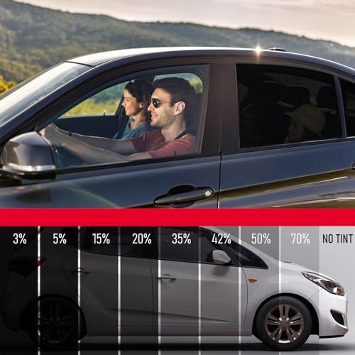 Window Tint Car Film 40"In x 100'Ft Standard Dyed Universal Black 1-Ply with 50% VLT- Privacy Window Tint for Home Blocks UV/IR Rays, Heat & Glare - Scratch Resistance, Self-Adhesive & Easy to Install - Product Image