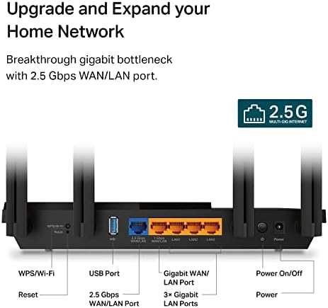 TP-Link AX3000 WiFi 6 Router (Archer AX55 Pro) - Multi Gigabit Wireless Internet Router, 1 x 2.5 Gbps Port, Dual Band, VPN Router, OFDMA, MU-MIMO, USB Port, WPA3, Compatible with Alexa - Product Image