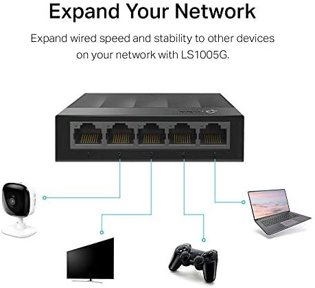 TP-Link Litewave 5 Port Gigabit Ethernet Switch | Desktop Ethernet Splitter | Plastic Case | Unshielded Network Switch | Plug & Play | Fanless Quiet | Unmanaged (LS1005G) - Product Image