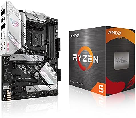 Micro Center AMD Ryzen 5 5600X Desktop Processor 6-core 12-Thread Up to 4.6GHz Unlocked, Wraith Stealth Cooler Bundle with ASUS ROG Strix B550-A AMD AM4 Zen 3 Ryzen 5000 ATX Gaming Motherboard - Product Image