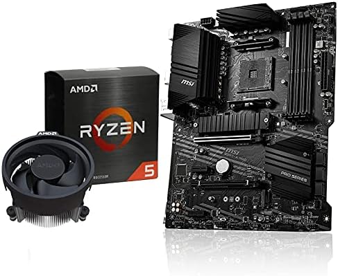 Micro Center AMD Ryzen 5 5600X Desktop Processor 6-core 12-Thread Up to 4.6GHz Unlocked with Wraith Stealth Cooler Bundle MSI B550-A PRO AM4 DDR4 ATX Motherboard PCIe 4.0 M.2 USB 3.2 Gen 2 - Product Image